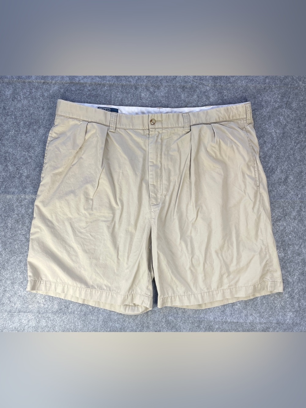 Polo Ralph Lauren Tyler Shorts Men's 44 Khaki Pleated Chino Cotton Classic Fit